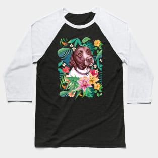 Tropical German Shorthaired Pointer Baseball T-Shirt